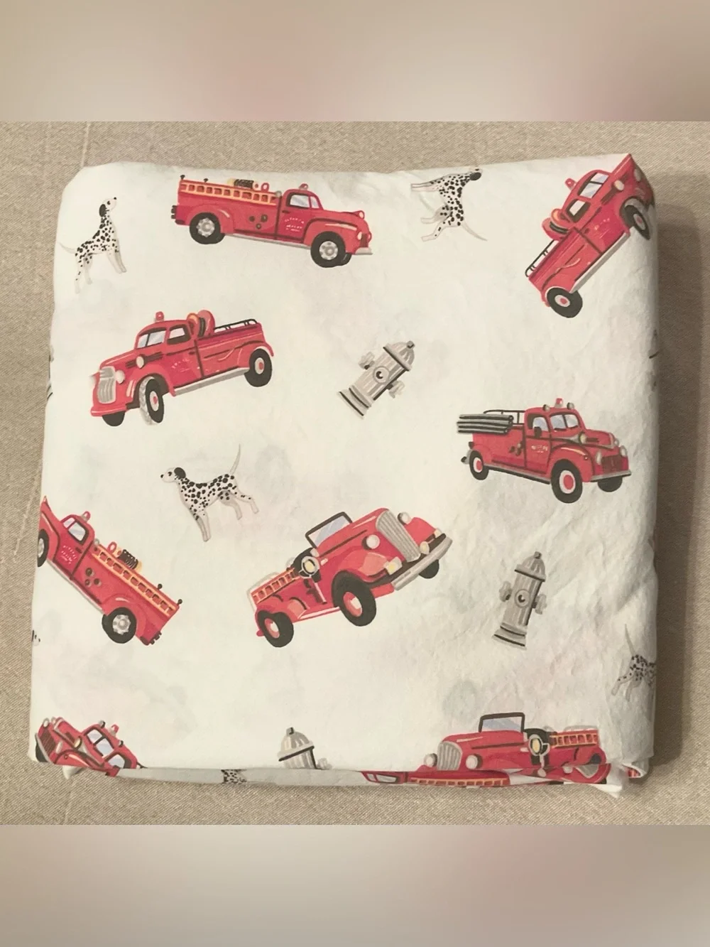 Pottery Barn Kids Vintage Fire Trucks Duvet